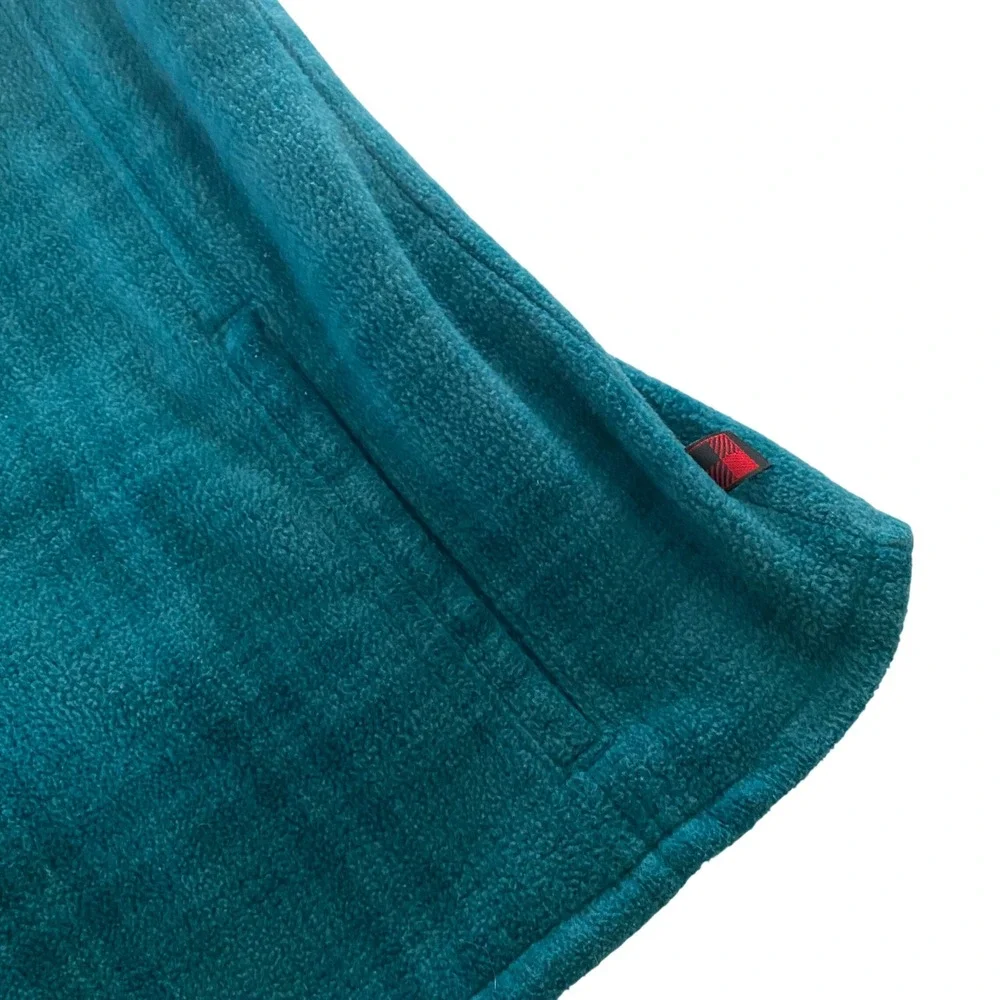Woolrich Womens Atlantic Hunt Teal Plaid Fleece Full Zip Vest 18531‎ Large